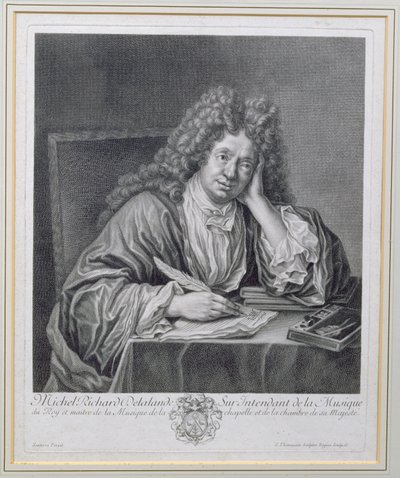 Portrait de Michel Richard Delalande (1657-1726), Surintendant de la Musique, gravé par Simon Thomassin (1655-1733) - Jean Baptiste Santerre